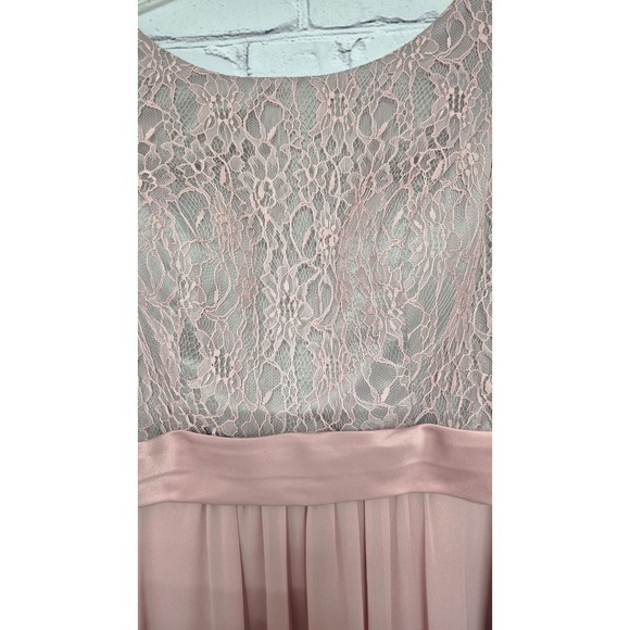 Azazie Dusty Rose Lace Chiffon Bridesmaid Dress A10 Blush Pink Formal Wedding - Picture 4 of 11
